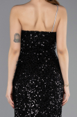 Robe de Soirée Longue Squameuse Noir ABU5647