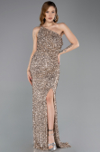 Robe de Soirée Longue Squameuse Vison ABU5647
