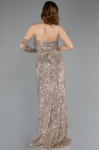 Robe de Soirée Longue Squameuse Vison ABU5647