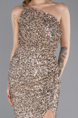 Robe de Soirée Longue Squameuse Vison ABU5647
