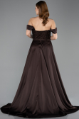 Robe De Soirée Perlé Longue Brun ABU5542
