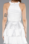 Robe de Cérémonie Courte Satin Blanc ABK2528