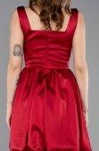 Tenue de Soirée Courte Satin Rouge Bordeaux ABK2529