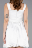 Tenue de Soirée Courte Satin Blanc ABK2529