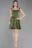 Tenue de Soirée Courte Satin Kaki ABK2529