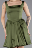 Tenue de Soirée Courte Satin Kaki ABK2529