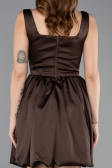 Tenue de Soirée Courte Satin Brun ABK2529