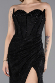 Robe de Soirée Longue Lacé Noir ABU5642