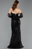Robe de Soirée Longue Perlé Noir ABU5659
