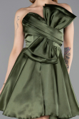 Robe de Cérémonie Courte Satin Kaki ABK2510