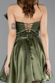 Robe de Cérémonie Courte Satin Kaki ABK2510