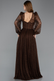 Robe De Soirée Dantelle Longue Brun ABU5334