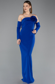 Robe de Soirée Longue Bleu Saxe ABU5629