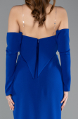Robe de Soirée Longue Bleu Saxe ABU5629