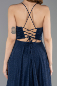Robe de Soirée Longue Bleu Marine ABU5632
