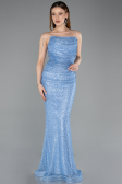 Robe de Soirée Longue File Indigo ABU5636