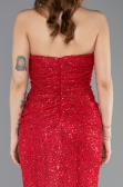 Robe de Soirée Longue File Rouge ABU5636