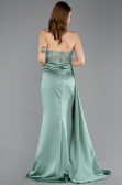 Robe De Soirée Satin Longue Menthe ABU5578