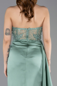 Robe De Soirée Satin Longue Menthe ABU5578
