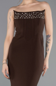 Robe Queue de Poisson Longue Brun ABU5680