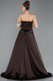 Robe de Soirée Longue Satin Brun ABU5684