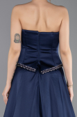 Robe de Soirée Longue Satin Bleu Marine ABU5684