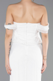 Robe Queue de Poisson Longue Dantelle Blanc ABU5685