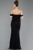 Robe Queue de Poisson Longue Dantelle Noir ABU5685