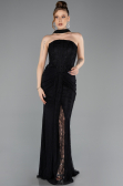 Robe de Soirée Longue Dantelle Noir ABU5686