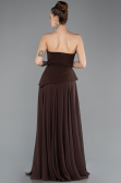 Robe de Soirée Longue Mousseline Brun ABU5681