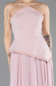 Robe de Soirée Longue Mousseline Poudre ABU5681