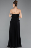 Robe de Soirée Longue Mousseline Noir ABU5681