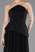 Robe de Soirée Longue Mousseline Noir ABU5681