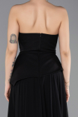 Robe de Soirée Longue Mousseline Noir ABU5681
