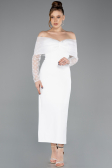 Robe de Cérémonie Midi Blanc ABK2533