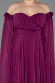 Robe Grande Taille Mousseline Longue Prune ABU3464