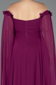 Robe Grande Taille Mousseline Longue Prune ABU3464