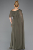 Robe De Soirée Grande Taille Mousseline Longue Kaki ABU5419