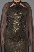 Robe De Fiançailles Grande Taille Longue Kaki ABU5596