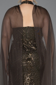 Robe De Fiançailles Grande Taille Longue Kaki ABU5596