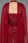 Robe De Fiançailles Grande Taille Longue Rouge Bordeaux ABU5596