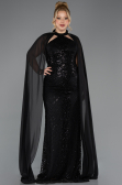 Robe De Fiançailles Grande Taille Longue Noir ABU5596