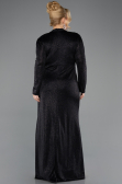 Robe Hijab Grande Taille Longue Noir ABU5502