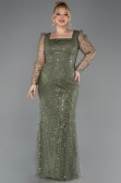 Robe De Fiançailles Grande Taille Perlé Longue Kaki ABU4761
