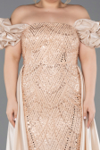 Robe De Soirée Grande Taille Perlé Longue Or ABU5155