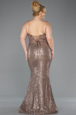 Robe Grande Taille Longue Perlé Cuivre ABU5661