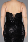 Robe Grande Taille Longue Perlé Noir ABU5661