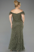 Robe de Soirée Grande Taille Longue Perlé Kaki ABU5548