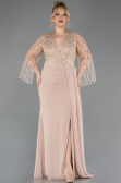 Robe de Soirée Grande Taille Longue Mousseline Or ABU5624