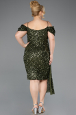 Robe De Invitation Grande Taille Midi Kaki ABK2534
